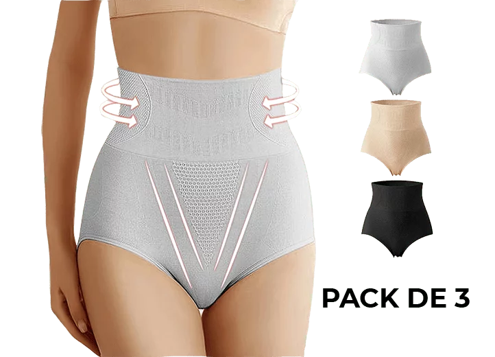 Pack de 3 Bragas Faja moldeadora push up + caja