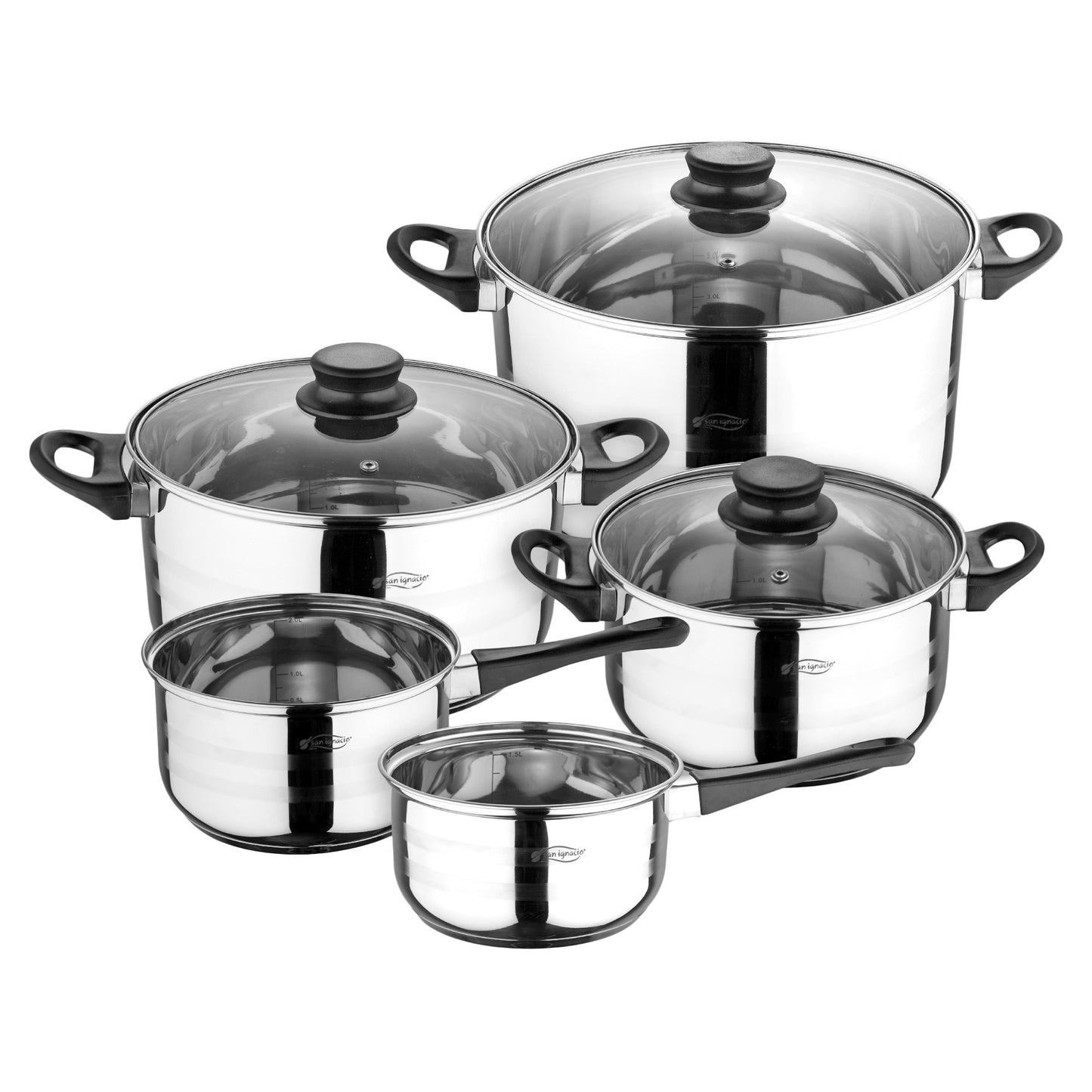 Juego de Batería de Cocina San Ignacio - 8 Piezas + Set de 3 Sartenes Soul Marble en Aluminio Prensado