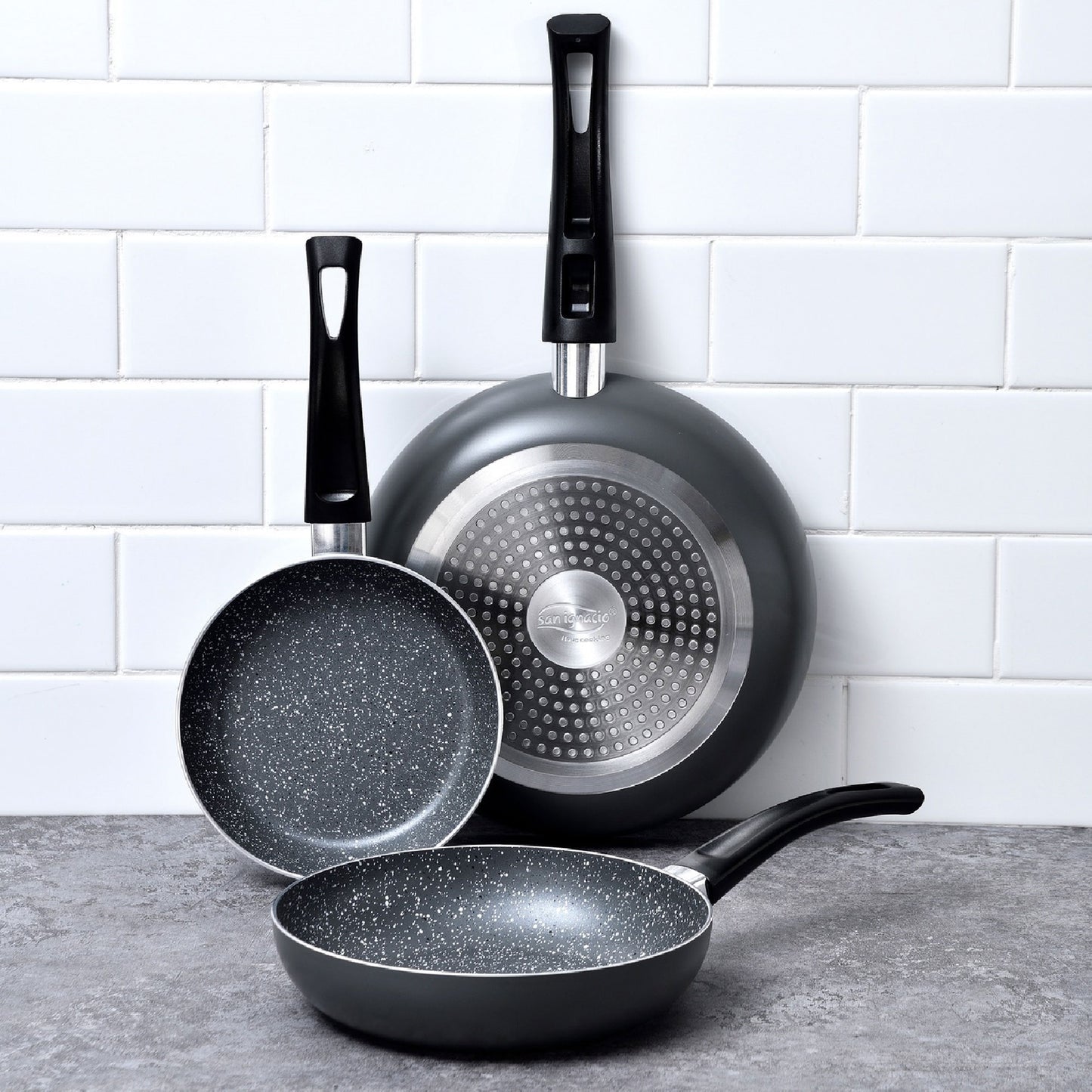Juego de Batería de Cocina San Ignacio - 8 Piezas + Set de 3 Sartenes Soul Marble en Aluminio Prensado