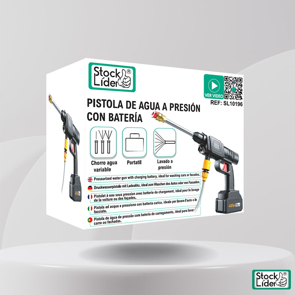 Pistola de agua a presión con batería