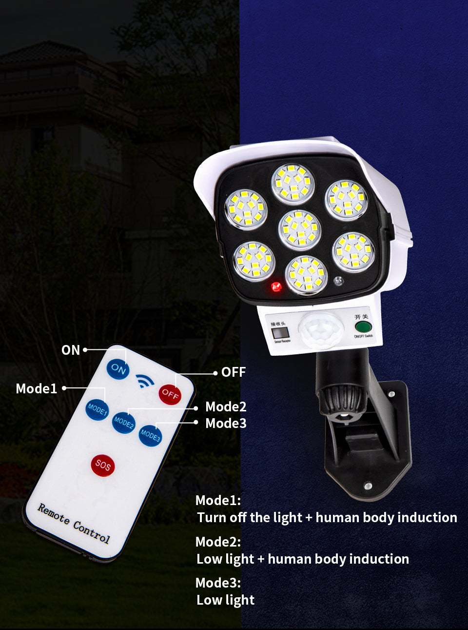 FOCO LED SIMULADOR DE CAMARA CON MANDO