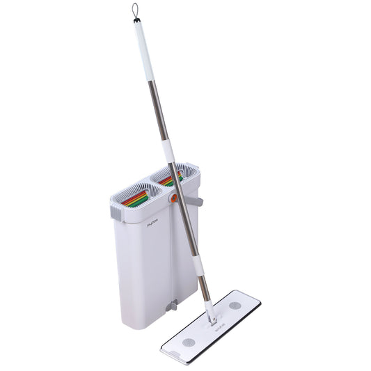 Set de Mopa Plana JOYBOS con Cubeta Escurridora - Limpieza Húmeda y Seca para Todo Tipo de Suelos