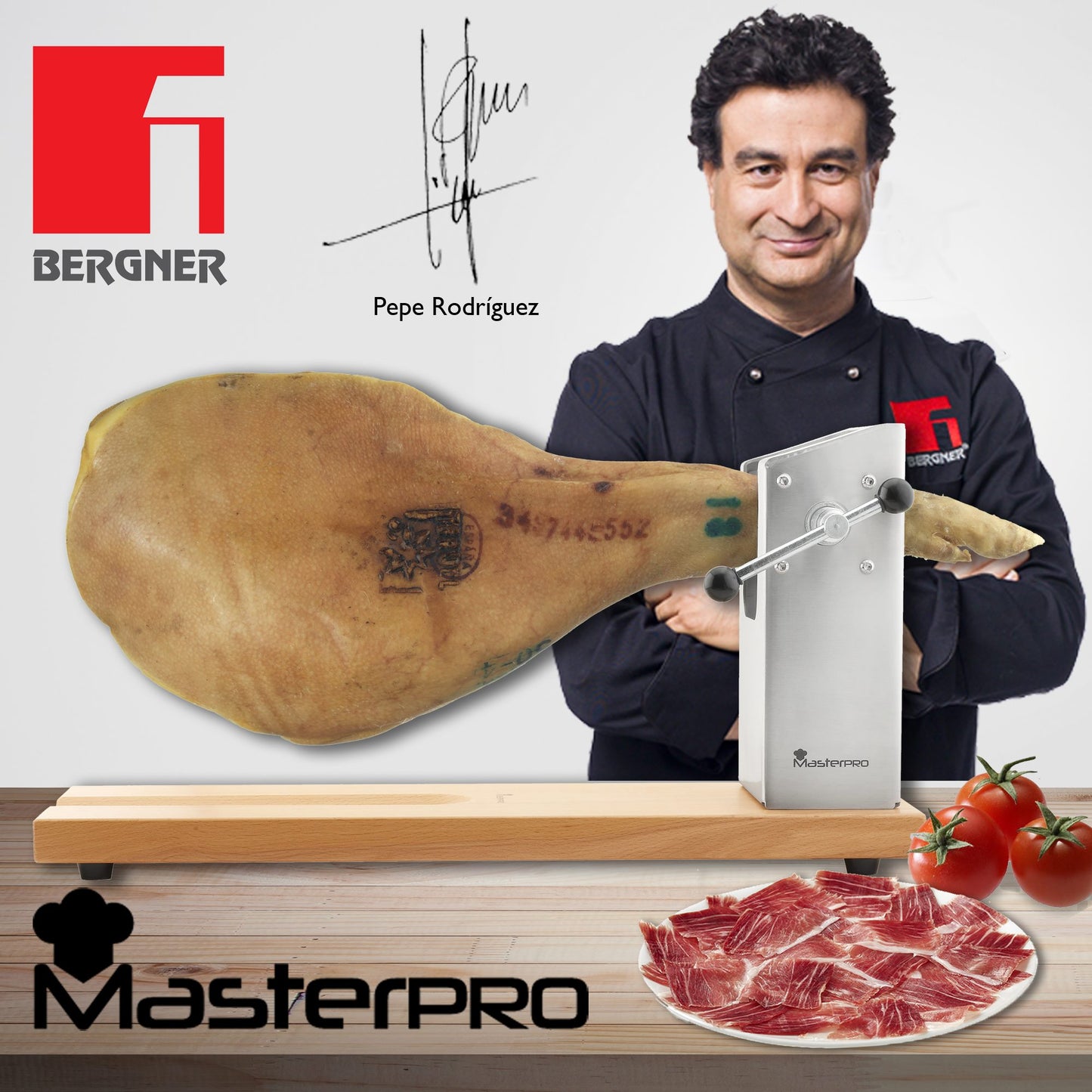 Jamonero 62x19.5x3,3 cm Bergner colección Masterpro. https://www.youtube.com/watch?v=Hhr7OpYx3mc