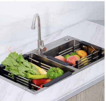 Estanteria de cocina retractiles para fregadero