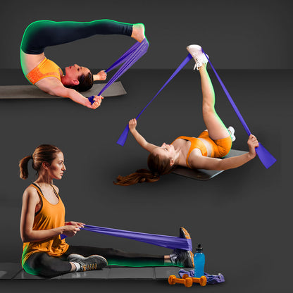 Banda de Resistencia Pilates 5 lb – 15 lb Cinta elástica Goma Fitness Gridinlux