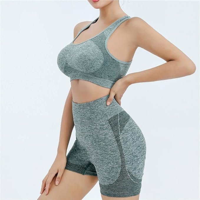 Conjunto deportivo mujer 2pcs gris - talla unica