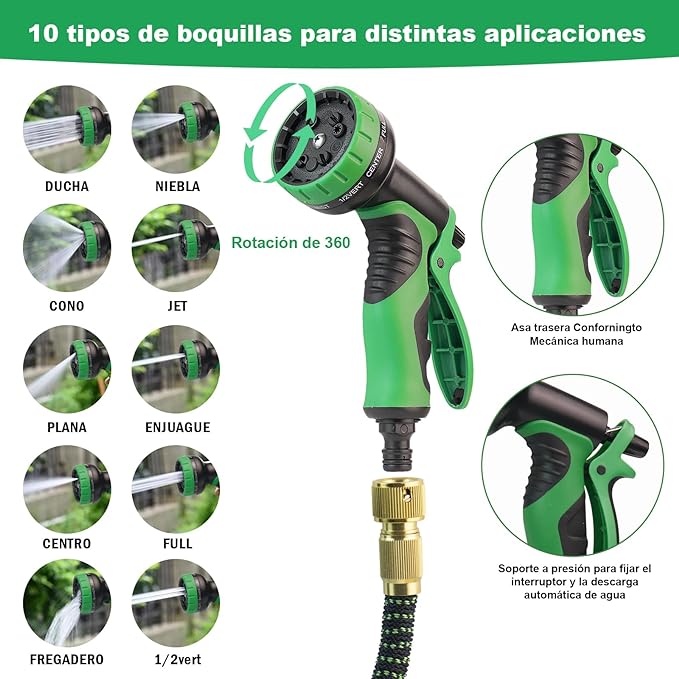 Manguera Extensible Jardín 15 Metros